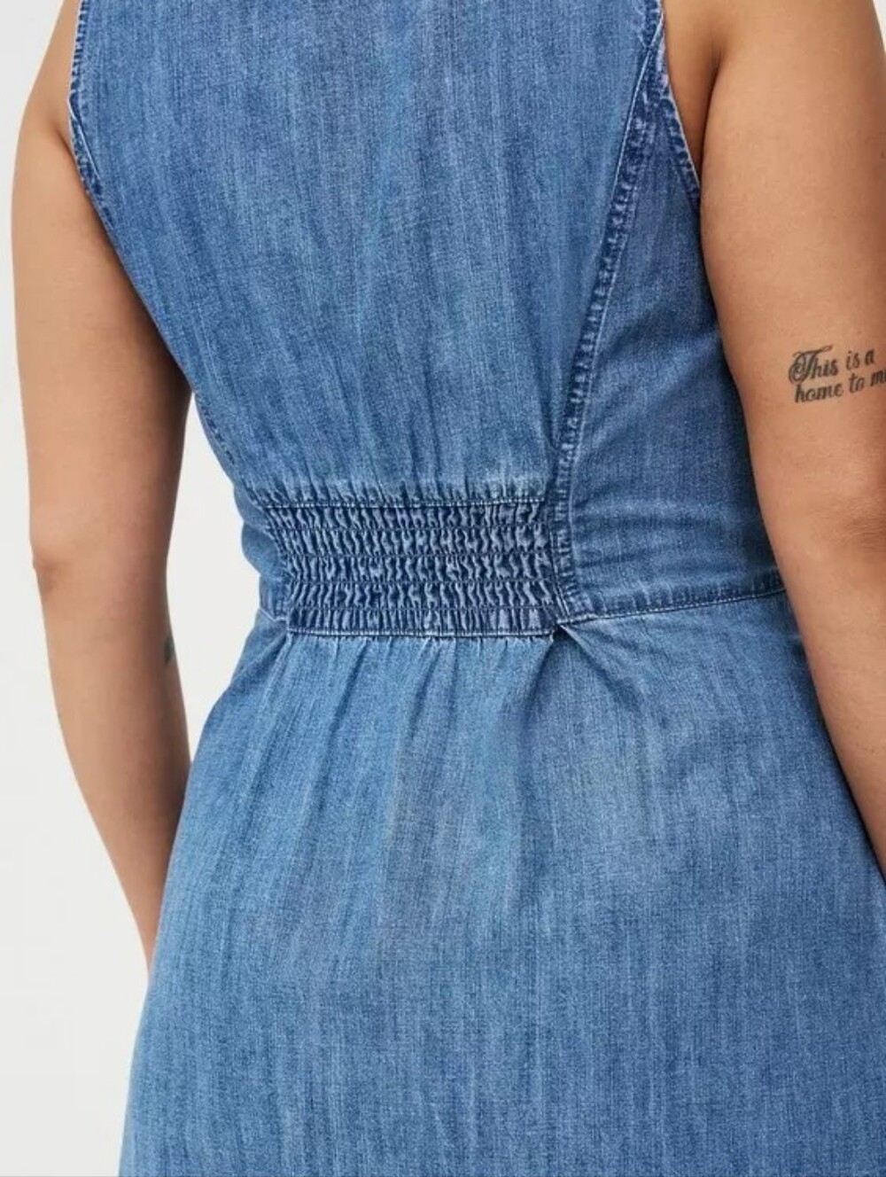 Torrid Y2K 90 inspired Blue Jean Denim Midi Dress 2X 18 20 Nwt - Picture 5 of 6